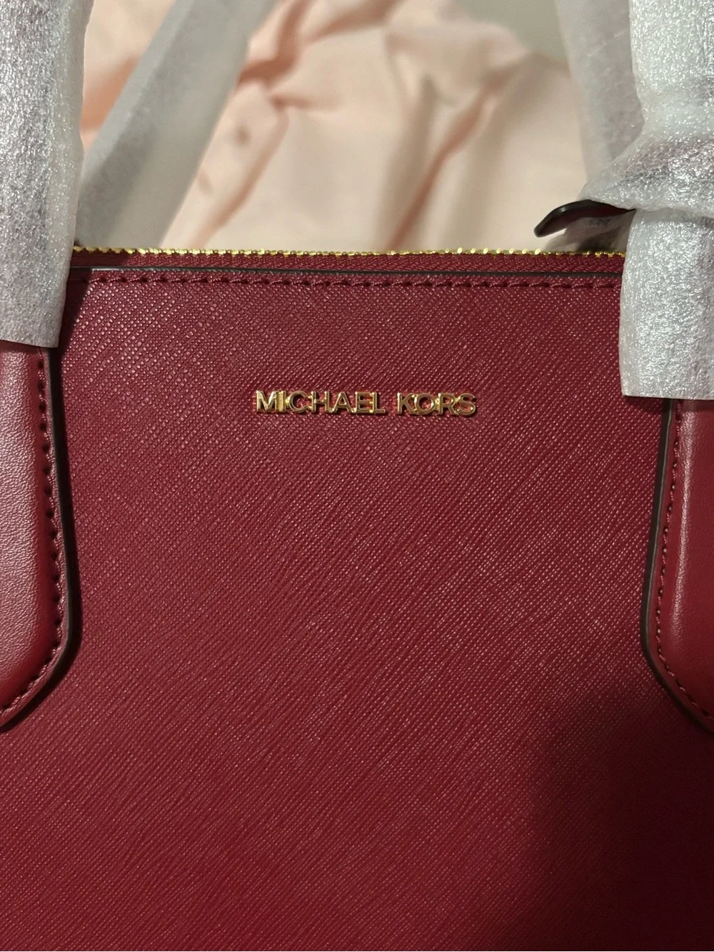 Michael Kors Red Saffiano Leather Tote with Gold Hardware *Brand New*